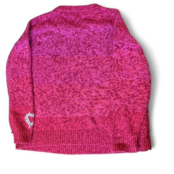 SUNDANCE Pink Heart Sweater XXL Marled Knit Pullover Valentine Cozy - Picture 3 of 5